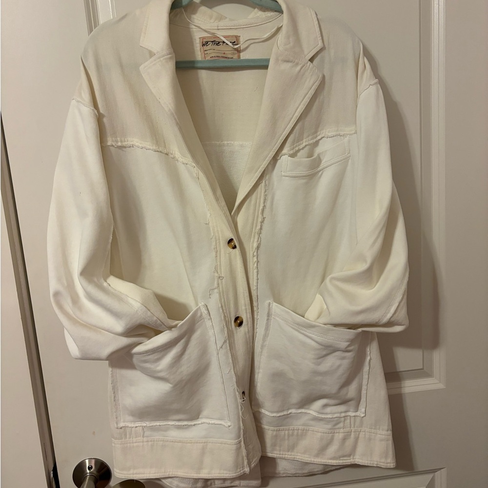 FREE PEOPLE Oversized White Blazer - Cassandra Jacket